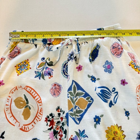 Label Of Love Anthropologie Womens M Tropical Wide Leg Linen Blend Resort Pants - Picture 15 of 16